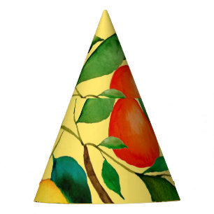 Chapeaux De Fètes Fruits d'agrumes, motif d'aquarelle vibrante.