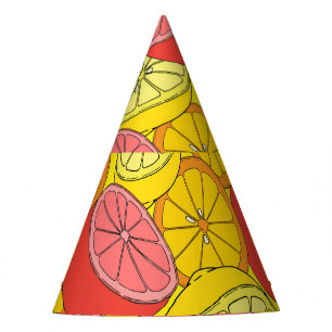 Chapeaux De Fètes Fruits d'agrumes Motif transparent