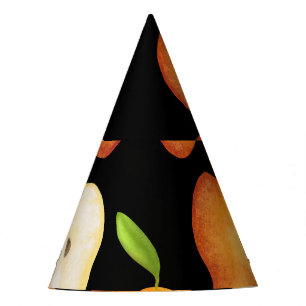 Chapeaux De Fètes Fruits dessinés à la main, motif réaliste sans cou