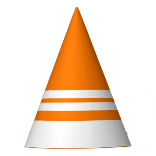 Chapeaux De Fètes Fun Bright Colorful Orange White Racing Stripes