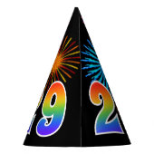 Chapeaux De Fètes Fun Fireworks + Rainbow Motif "29" Anniversaire # (Dos)