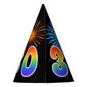 Chapeaux De Fètes Fun Fireworks + Rainbow Motif "30" Anniversaire # (Dos)