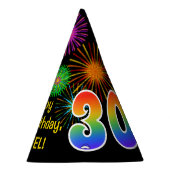 Chapeaux De Fètes Fun Fireworks + Rainbow Motif "30" Anniversaire # (Droite)
