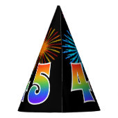 Chapeaux De Fètes Fun Fireworks + Rainbow Motif "45" Anniversaire # (Dos)