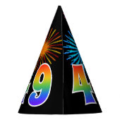 Chapeaux De Fètes Fun Fireworks + Rainbow Motif "49" Anniversaire # (Dos)