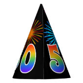 Chapeaux De Fètes Fun Fireworks + Rainbow Motif "50" Anniversaire # (Dos)