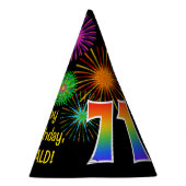 Chapeaux De Fètes Fun Fireworks + Rainbow Motif "71" Anniversaire # (Droite)