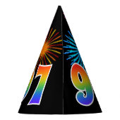 Chapeaux De Fètes Fun Fireworks + Rainbow Motif "97" Anniversaire # (Dos)