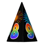 Chapeaux De Fètes Fun Fireworks + Rainbow Motif "98" Anniversaire # (Dos)