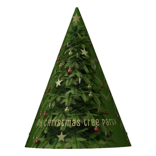 Chapeaux De Fètes Fun Green Christmas Tree Papier Casquette de fête (Devant)