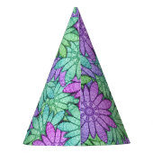 Chapeaux De Fètes Fun Purple et Fleurs vertes (Dos)