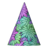 Chapeaux De Fètes Fun Purple et Fleurs vertes (Gauche)