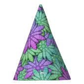 Chapeaux De Fètes Fun Purple et Fleurs vertes (Droite)