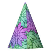 Chapeaux De Fètes Fun Purple et Fleurs vertes (Dos)