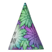 Chapeaux De Fètes Fun Purple et Fleurs vertes (Droite)