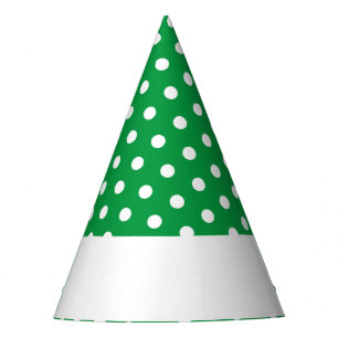 Chapeaux De Fètes Fun White Dots Rim Stripe Kelly Green Arrière - pl