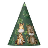 Chapeaux De Fètes Fun Wild Jungle Safari Animaux Végétation Annivers (Gauche)