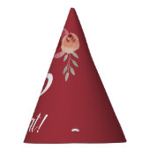 Chapeaux De Fètes Funny Bourgogne Roses Floral 50e anniversaire (Droite)