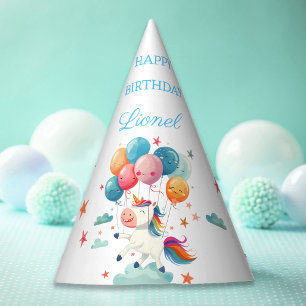 Chapeaux De Fètes Funny Flying Unicorn Rainbow Colors 1er anniversai