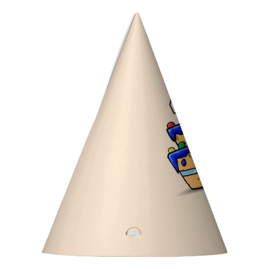 Chapeaux De Fètes Garçon 4e anniversaire, 4 sur Gâteau bleu doux (Gauche)