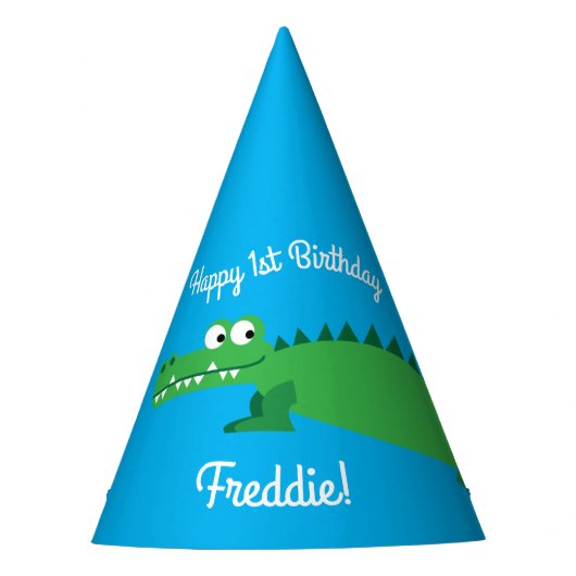 Chapeaux De Fètes Gator Alligator Crocodile Enfants 1er fête d'anniv (Devant)