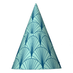 Chapeaux De Fètes Géométrie Vert Mer : Motif ventilateur.