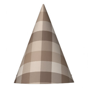 Chapeaux De Fètes Gingham à carreaux marron clair Terre Neutre