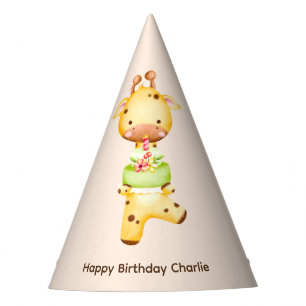 Chapeaux De Fètes Girafe Bébé mignonne avec gâteau, Anniversaire