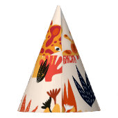 Chapeaux De Fètes Giraffe de dessin : Floral Savanna Motif (Dos)