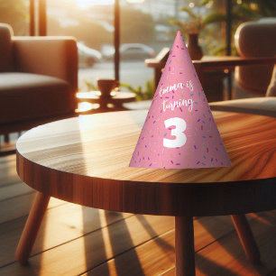 Chapeaux De Fètes Glaçage de Donut Anniversaire Rose