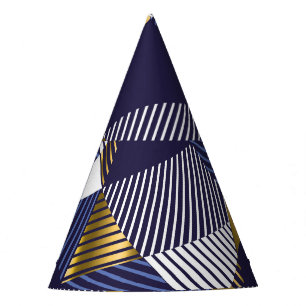 Chapeaux De Fètes Gold Blue Luxe : Motif géométrique sans couture