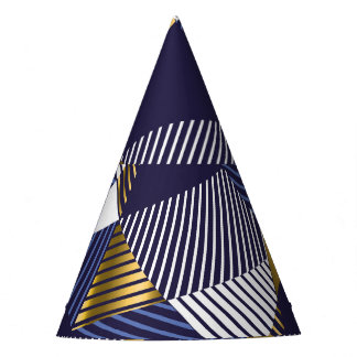Chapeaux De Fètes Gold Blue Luxe : Motif géométrique sans couture
