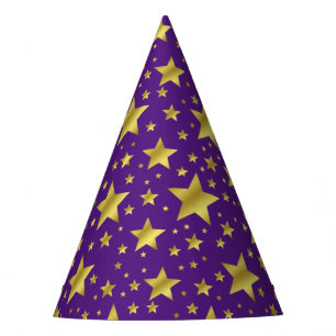 Chapeaux De Fètes Golden Stars Purple Party Casquette