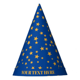 Chapeaux De Fètes Golden Stars Texte personnalisé Anniversaire
