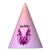Chapeaux De Fètes Gothic Dark Pink Flying Spooky Birthday Bat (Devant)