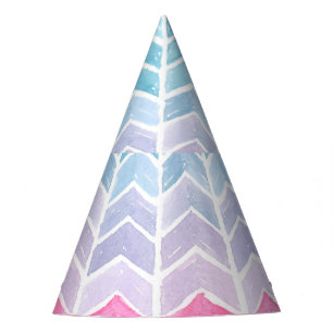Chapeaux De Fètes Gradient Chevron : Aquarelle Motif Herringbone.