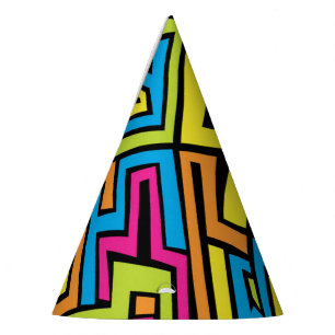 Chapeaux De Fètes Graffiti de rue en néon coloré Motif artistique