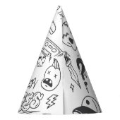 Chapeaux De Fètes Graffiti Doodles : Punk Music Scribble (Dos)
