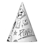 Chapeaux De Fètes Graffiti Doodles : Punk Music Scribble (Gauche)