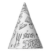 Chapeaux De Fètes Graffiti Doodles : Punk Music Scribble (Droite)