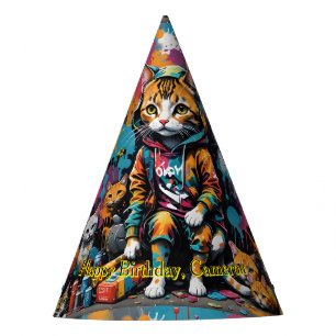Chapeaux De Fètes Graffiti Legend Street Cat Joyeux Anniversaire Nom