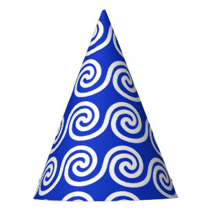 Chapeaux De Fètes Grec Meander Key Waves Motif Bleu