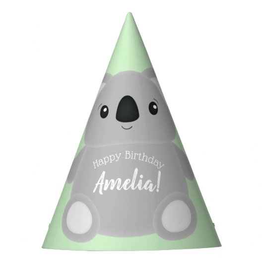 Chapeaux De Fètes Green Koala Bear fête d'anniversaire (Devant)