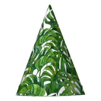 Chapeaux De Fètes Green Monstera Feuilles Tropical sans couture