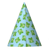 Chapeaux De Fètes Grenouille Anniversaire Bleu (Dos)