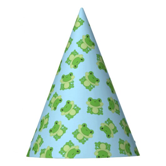 Chapeaux De Fètes Grenouille Anniversaire Bleu (Devant)