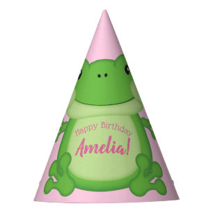 Chapeaux De Fètes Grenouille Anniversaire Pink