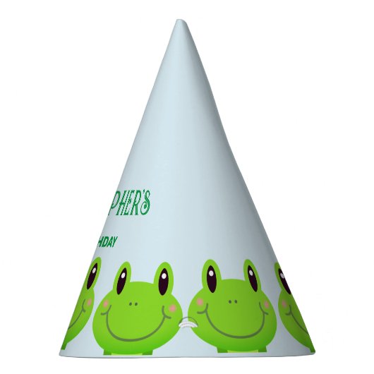 Chapeaux De Fètes Grenouille Anniversaire Thème Bleu Beau (Droite)