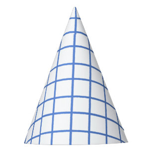 Chapeaux De Fètes Grille bleue carré mignon anniversaire