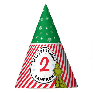 Chapeaux De Fètes Grinch Rouge et Vert Anniversaire Flocon de Neige